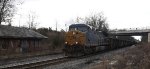 CSX M406 is eastbound past the former RDG passenger depot waiting building